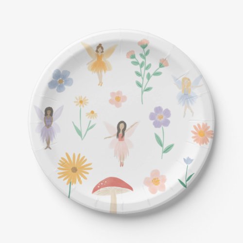 Fairy Floral Girl Birthday Party Paper Plates