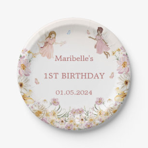 Fairy Floral Girl Birthday Party Paper Plates
