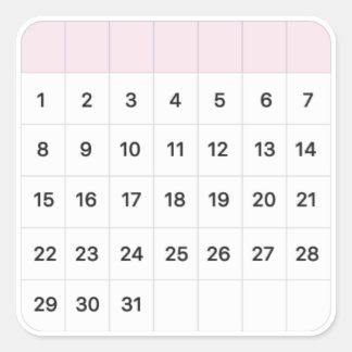 Fairy Floss Monthly Calendar Square Sticker