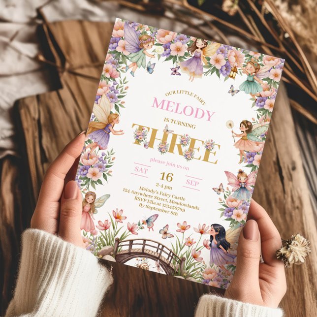 Fairy flower 3rd birthday Invitation (Creator Uploaded)