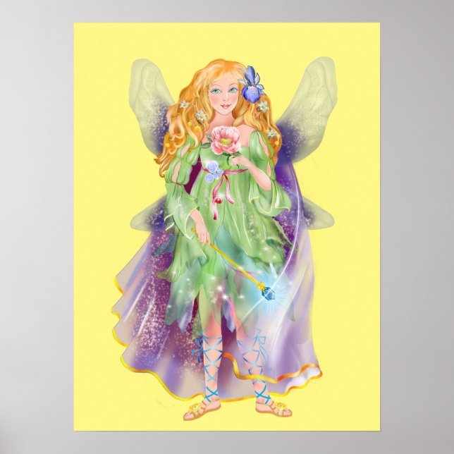 fairy flower fairy with magic wand poster (Front)