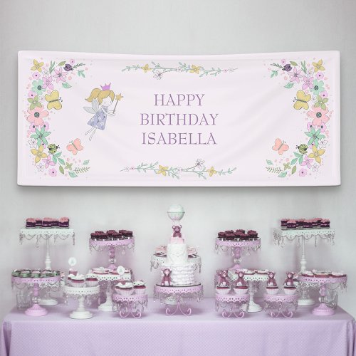 Fairy Flower Garden Any Occasion Lilac Girly Banner