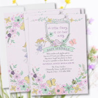 Fairy Flower Garden Cute and Girly Baby Sprinkle Invitation