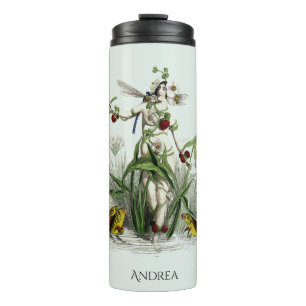 Fairy Flowers And Creatures Custom Name Thermal Tumbler