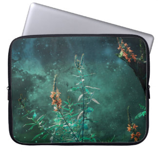 Fairy Flowers in the Jade Moonlight Laptop Sleeve