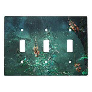 Fairy Flowers in the Jade Moonlight Light Switch Cover