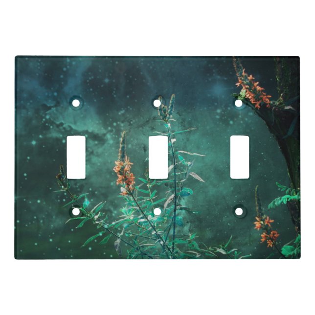Fairy Flowers in the Jade Moonlight Light Switch Cover (Front)