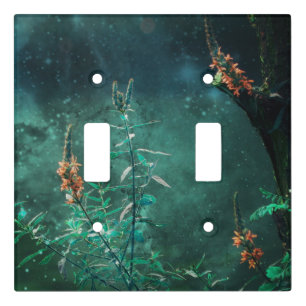 Fairy Flowers in the Jade Moonlight Light Switch Cover
