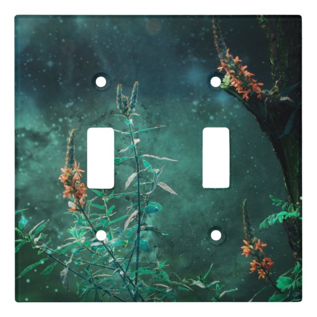 Fairy Flowers in the Jade Moonlight Light Switch Cover (Front)