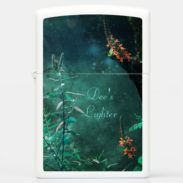 Fairy Flowers in the Jade Moonlight Zippo Lighter (Front)