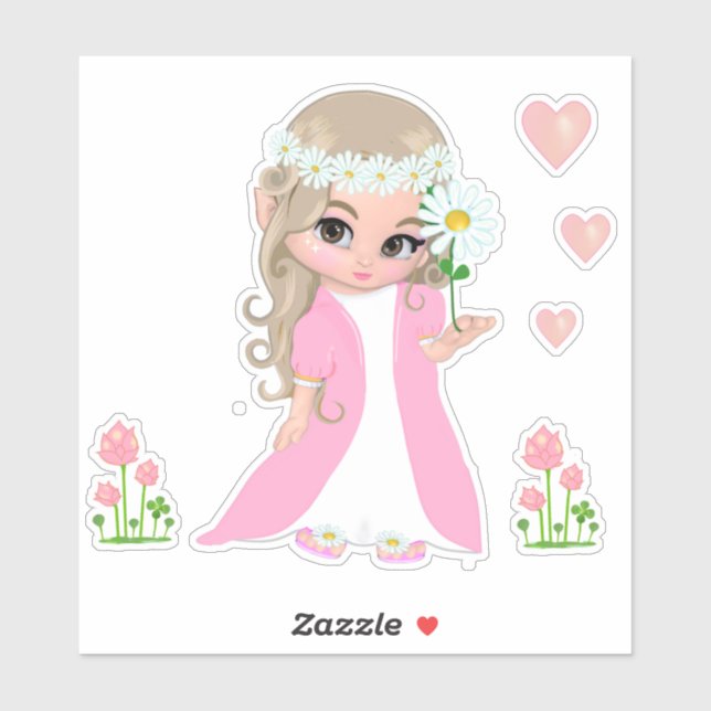 Fairy & Flowers Sticker (Sheet)