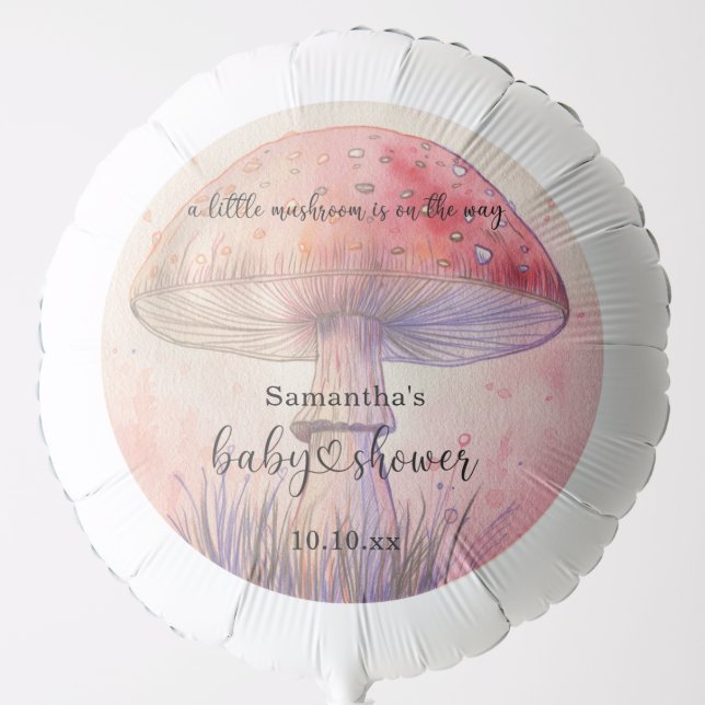 Fairy fly agaric baby shower balloon (Front)