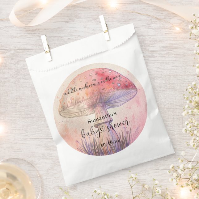 Fairy fly agaric baby shower favor bag (Clipped)