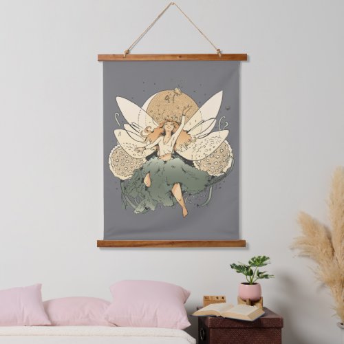 Fairy flying in the sky            hanging tapestry