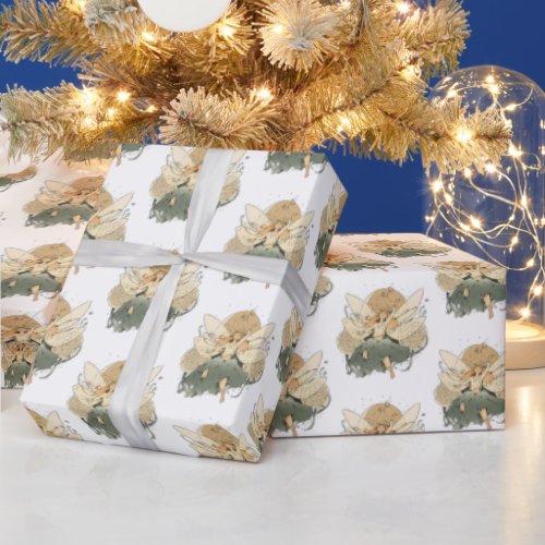 Fairy flying in the sky           wrapping paper