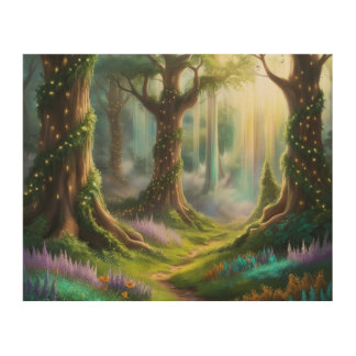 Fairy Forest Art Print Wood Wall art