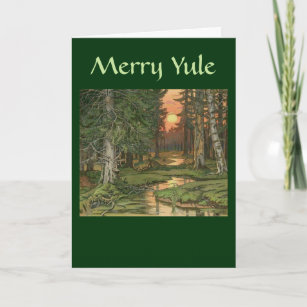 "Fairy Forest at Sunset" - Merry Yule card