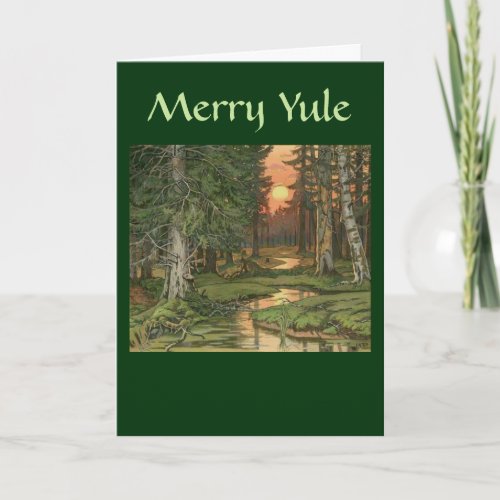 Fairy Forest at Sunset _ Merry Yule card