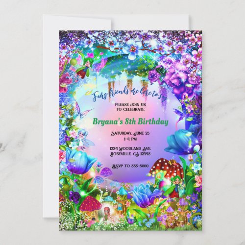 Fairy Forest Enchanted Magical Birthday Party Invitation