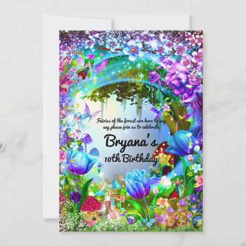 Fairy Forest Enchanted Magical Birthday Party Invitation