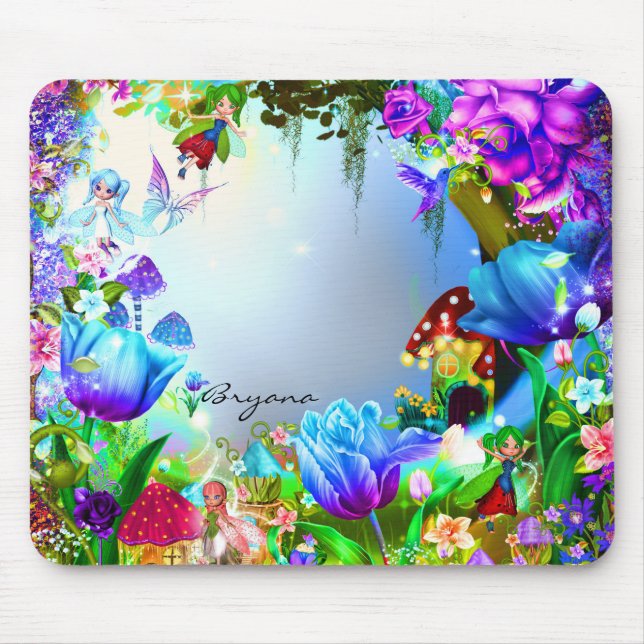 Fairy Forest Enchanted Magical Computer Mouse Pad (Front)