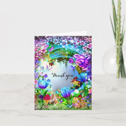 Fairy Forest Enchanted Magical Fold Thank You Card