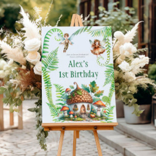 Fairy Forest Garden 1st Birthday Welcome Foam Board