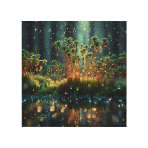  fairy forest in the middle of the night its rain wood wall art