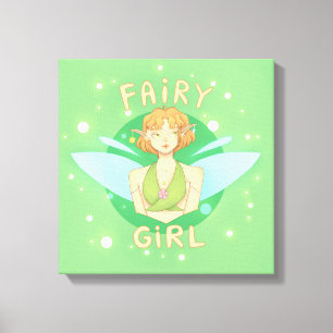 Fairy frame with the words 'Fairy Girl' Canvas Print