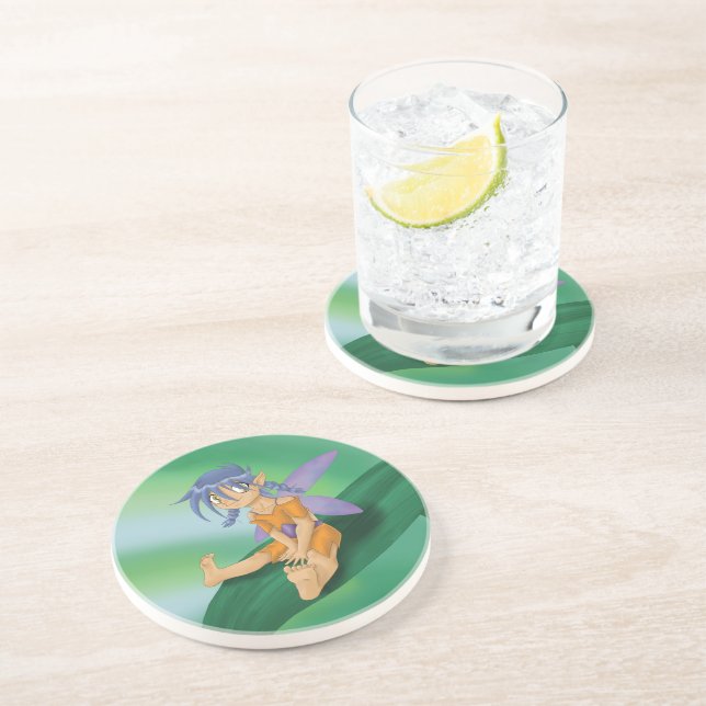 Fairy Fun Sandstone Coaster (Side)