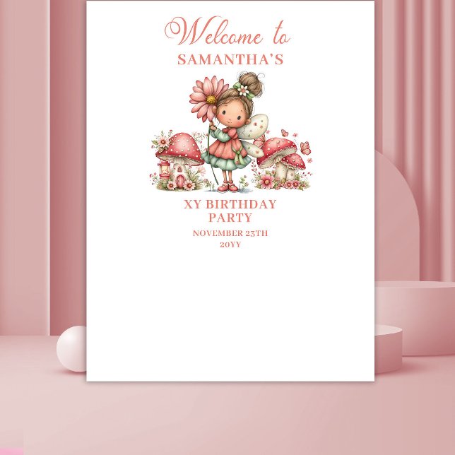 Fairy Garden 7th Birthday Cute Floral Backdrop (Fairy Garden 7th Birthday Cute Floral Backdrop)