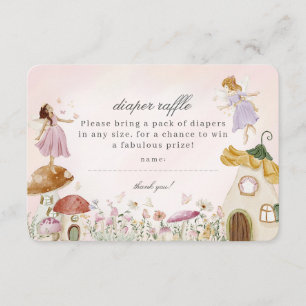 Fairy Garden Baby Diaper Raffle Invitation Insert