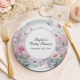 Fairy Garden Baby Shower Paper Plates