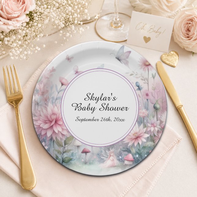 Fairy Garden Baby Shower Paper Plates (Creator Uploaded)