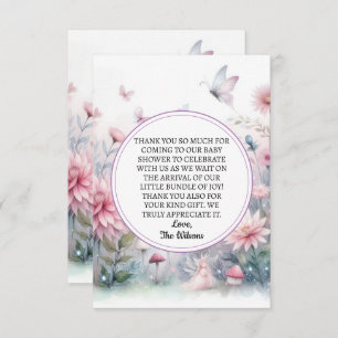 Fairy Garden Baby Shower Thank You Card