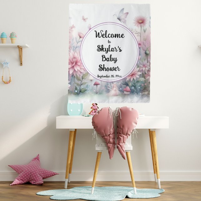 Fairy Garden Baby Shower Welcome Backdrop (Creator Uploaded)