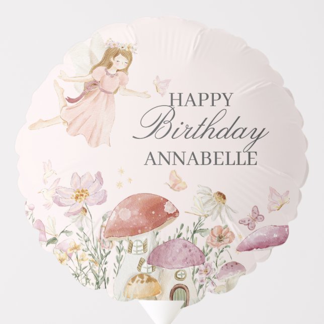 Fairy Garden Birthday Balloon Party Decor Favor (Front)