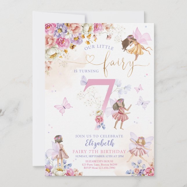 Fairy Garden Birthday Invitation (Front)
