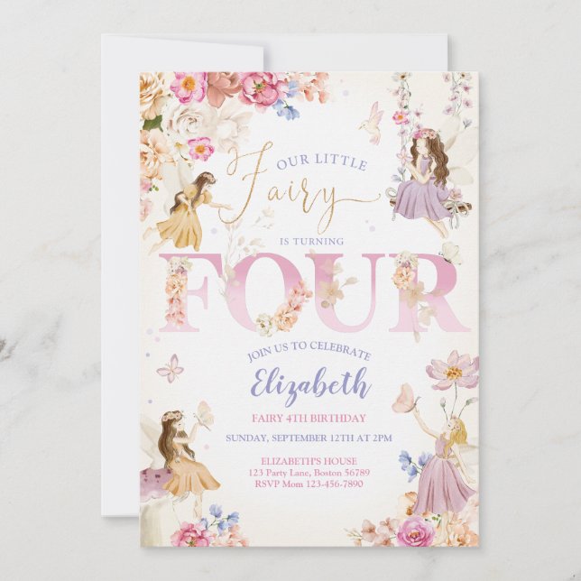 Fairy Garden Birthday Invitation (Front)