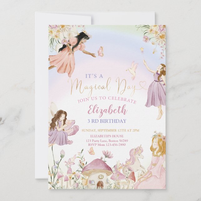 Fairy Garden Birthday Invitation (Front)