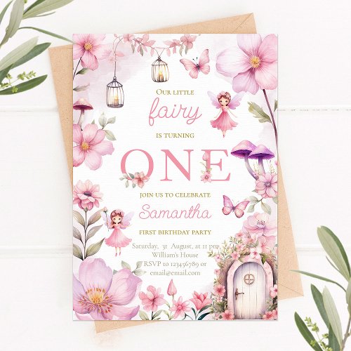 Fairy Garden Birthday Invitation Enchanted Forest Invitation