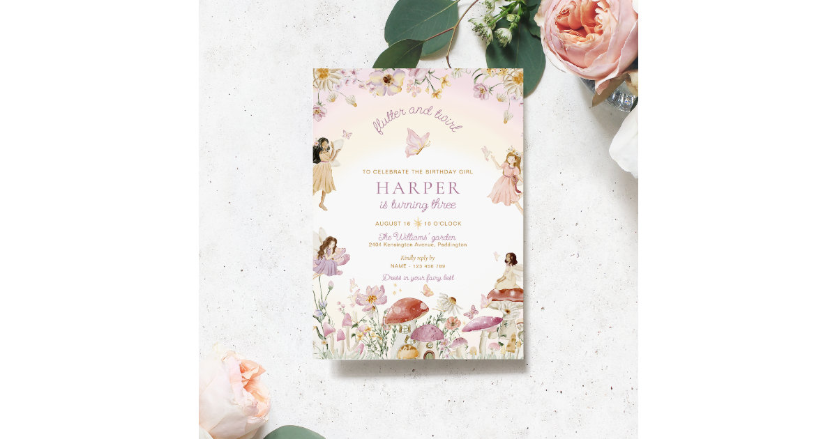 Fairy Garden Birthday Party Invitation | Zazzle