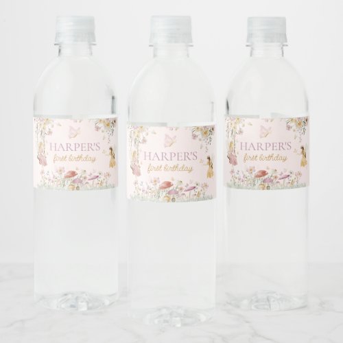 Fairy Garden Birthday Water Bottle Label