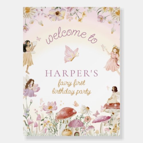 Fairy Garden Birthday Welcome  Foam Board