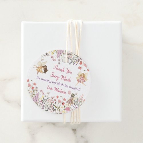 Fairy Garden Boho Wildflower Birthday Favor Tags