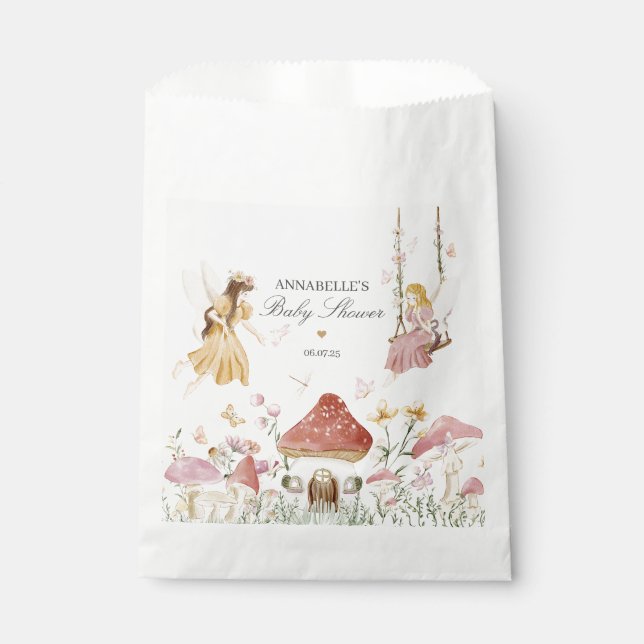 Fairy Garden Enchanted Baby Shower Decor Favor Bag (Front)