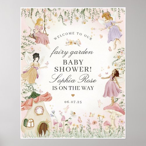 Fairy Garden Enchanted Baby Shower Welcome Sign