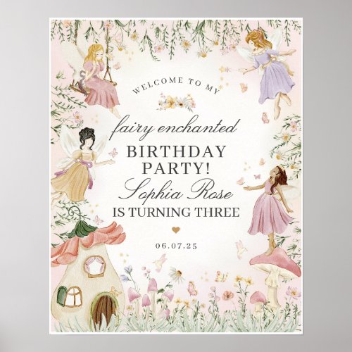 Fairy Garden Enchanted Birthday Party Welcome Sign