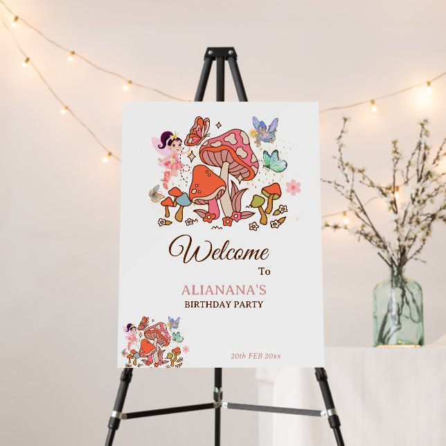 Fairy Garden Enchanted Mashroom Welcome Sign (In Situ (Stand))
