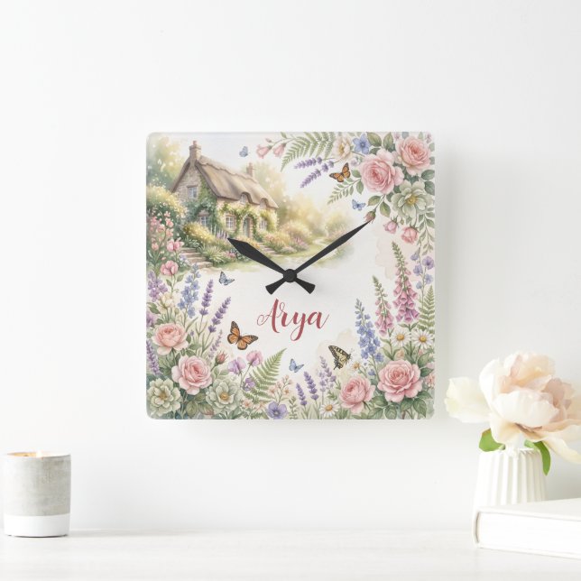 Fairy Garden Fantasy Personalized Wall Clock (Home)